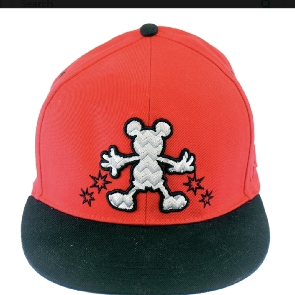 Disney Parks Flat bill Red & Black Mickey baseball cap Adult EUC